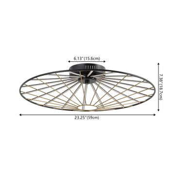 Anders 23.25" Contemporary Scandinavian Dimmable Stripe UFO Integrated LED Flush Mount - JONATHAN Y